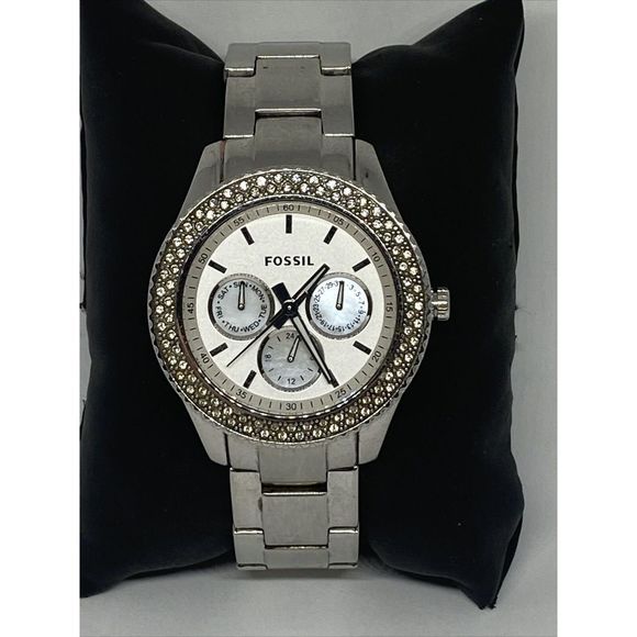 Fossil Stella ES2860 Womens Stainless Steel Analog White Dial Quartz Watch XR775 - Picture 1 of 12